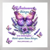 Whatsoever Things Bible Scripture Poster (Vorne)