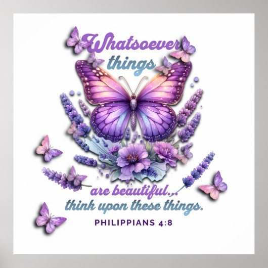 Whatsoever Things Bible Scripture Poster (Vorne)