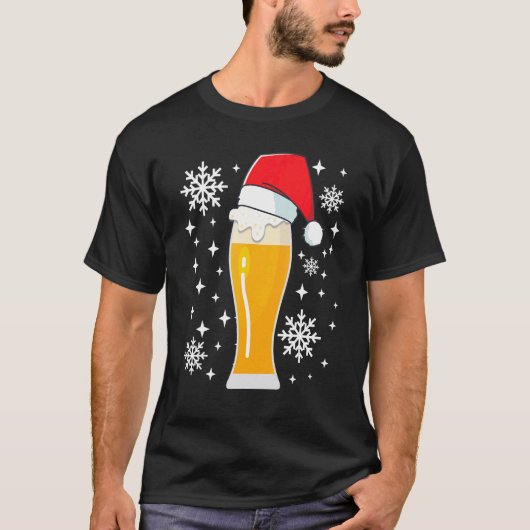 Wheat Beer Wheat Beer with Christmas Hat   Beer Dr T-Shirt (Vorderseite)
