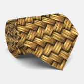 Wheat Color Basket Weave Muster Textur Krawatte (Gerollt)