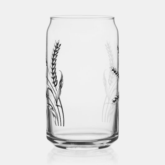 Wheat Ears Etched Wedding Glasses Dosenglas (Rechts)