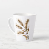Wheat Ears Latte Mug – Rustic Farmhouse Coffee Cup Milchtasse (Linke Ecke)