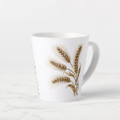 Wheat Ears Latte Mug – Rustic Farmhouse Coffee Cup Milchtasse (Rechte Ecke)