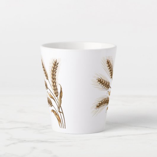 Wheat Ears Latte Mug – Rustic Farmhouse Coffee Cup Milchtasse (Vorderseite)