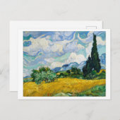 "WHEAT FELD with CYPRESSES" 1889 VON VAN GOGH Postkarte (Vorne/Hinten)