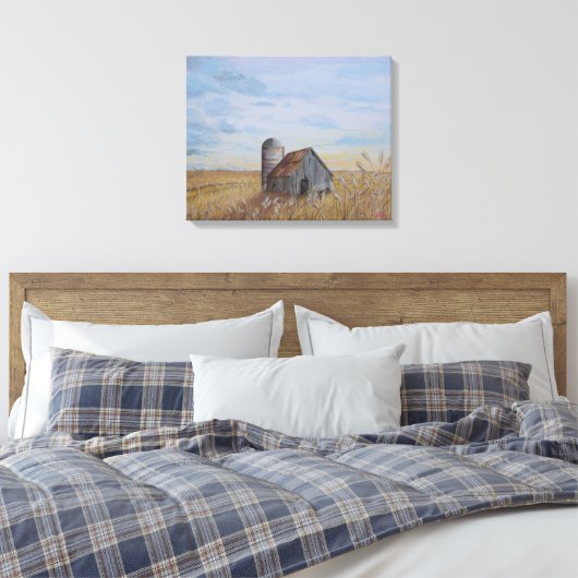Wheat Field and Barn Leinwanddruck (Insitu (Schlafzimmer))
