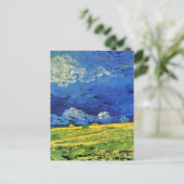 Wheat Field Under Clouded Sky by Vincent van Gogh Postkarte (Stehend Vorderseite)