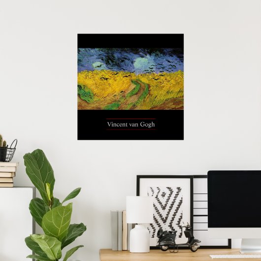 Wheat Field with Crows by van Gogh Poster Print (Heimbüro)