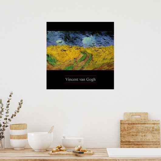 Wheat Field with Crows by van Gogh Poster Print (Küche)