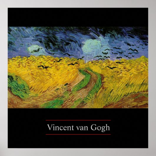 Wheat Field with Crows by van Gogh Poster Print (Vorne)