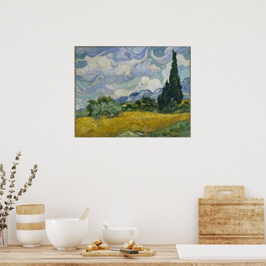 Wheat Field with Cypresses by Vincent van Gogh Poster (Küche)