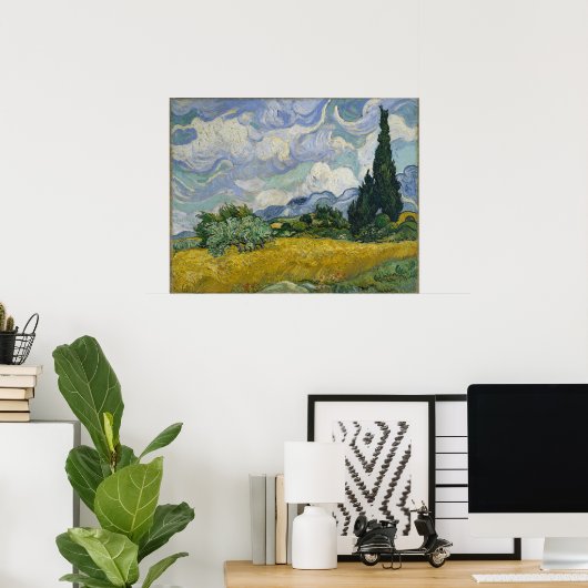 Wheat Field with Cypresses by Vincent van Gogh Poster (Heimbüro)