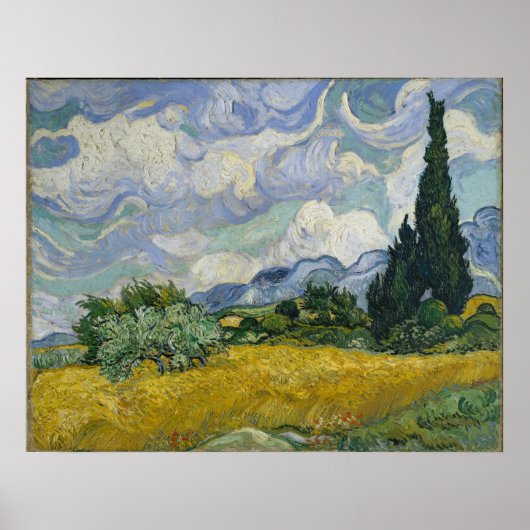 Wheat Field with Cypresses by Vincent van Gogh Poster (Vorne)