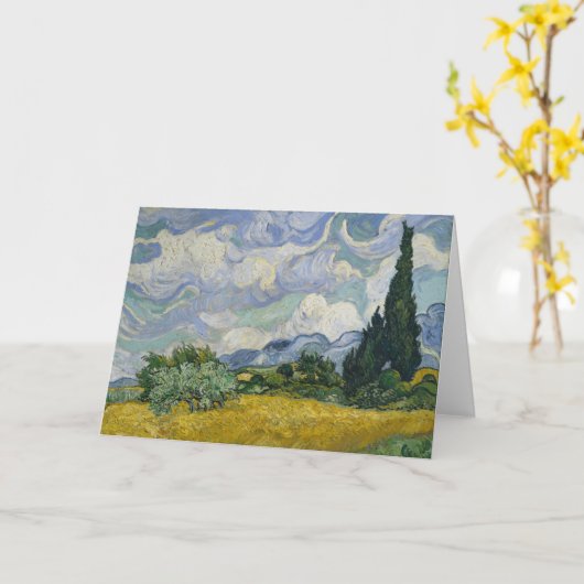 Wheat Field with Cypresses, Oil Painting, Van Gogh Karte (Gelbe Blume)