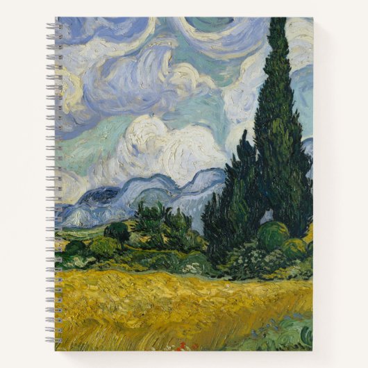 Wheat Field with Cypresses, Oil Painting, Van Gogh Notizblock (Vorderseite)