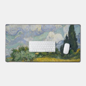 Wheat Field with Cypresses, Oil Painting, Van Gogh Schreibtischunterlage (Tastatur & Maus)