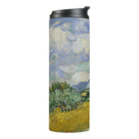 Wheat Field with Cypresses, Oil Painting, Van Gogh Thermosbecher (Nach links gedreht)
