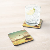 Wheat fields at sunrise getränkeuntersetzer (Rechte Seite)