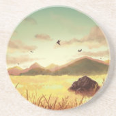 Wheat fields at sunrise getränkeuntersetzer (Vorne)