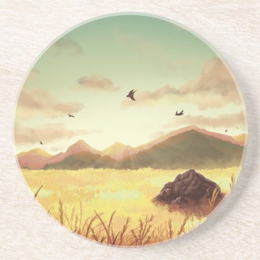 Wheat fields at sunrise getränkeuntersetzer (Vorne)