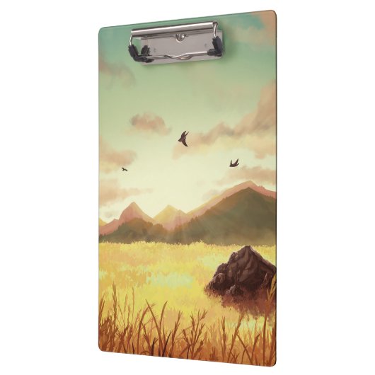 Wheat fields at sunrise klemmbrett (Links)