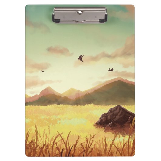 Wheat fields at sunrise klemmbrett (Vorderseite)