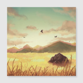 Wheat fields at sunrise magnetkarte