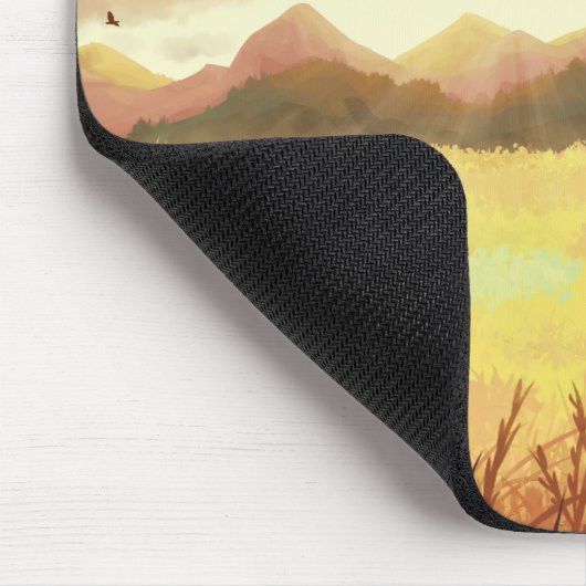 Wheat fields at sunrise mousepad (Ecke)
