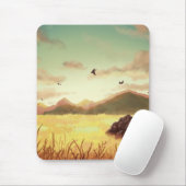 Wheat fields at sunrise mousepad (Mit Mouse)