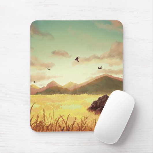Wheat fields at sunrise mousepad (Mit Mouse)
