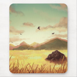 Wheat fields at sunrise mousepad