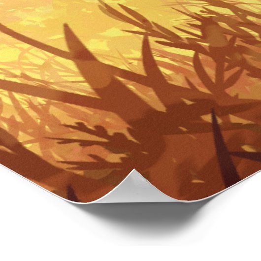 Wheat fields at sunrise poster (Ecke)