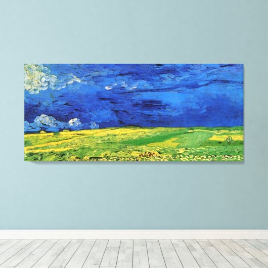 Wheat Fields Under Clouded Sky Van Gogh Leinwanddruck (Insitu (Holzboden))
