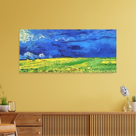 Wheat Fields Under Clouded Sky Van Gogh Leinwanddruck (Insitu (Wohnzimmer))