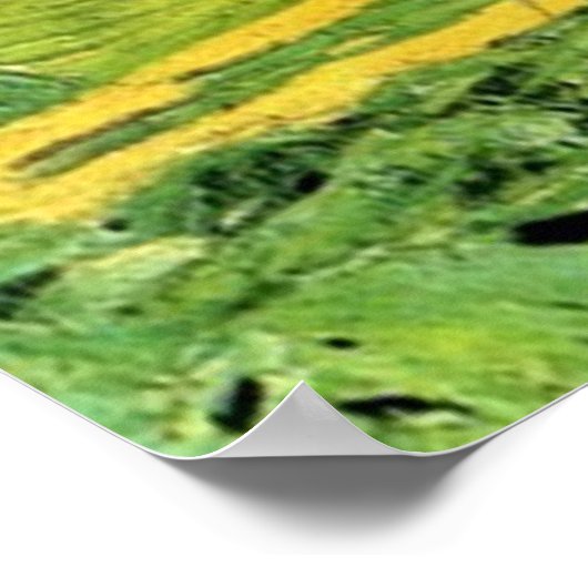 Wheat Fields Under Clouded Sky Van Gogh Poster (Ecke)