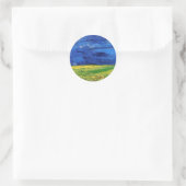 Wheat Fields Under Clouded Sky Van Gogh Runder Aufkleber (Tasche)