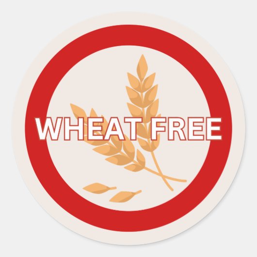 Wheat Free Food Allergy Alert Klassischer Aufklebe Runder Aufkleber (Vorderseite)