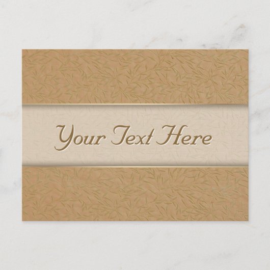 Wheat Gold Embossed Leaf Reben Postkarte (Vorderseite)