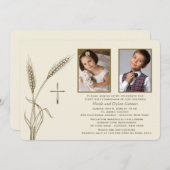 Wheat Religious Two Foto Einladung (Vorne/Hinten)