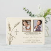 Wheat Religious Two Foto Einladung (Stehend Vorderseite)