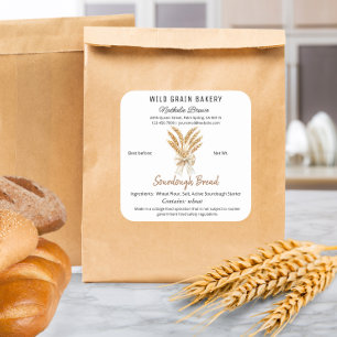 Wheat Sourdough Brot Hütte Law Food Quadratischer Aufkleber