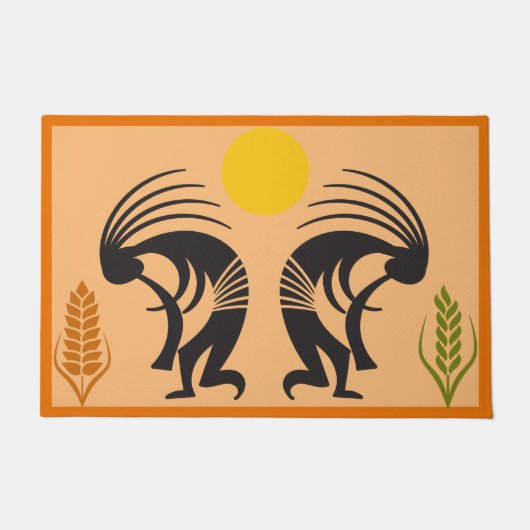 Wheat Springtime Kokopelli Doormat Fußmatte (Vorderseite)