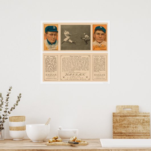 Wheat Strikes out Dodgers Baseball 1912 Poster (Küche)