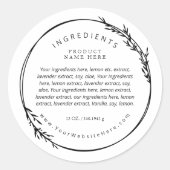 Wheat Wreath Modern Ingredients Label Stickers (Vorderseite)