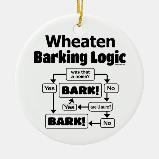 Wheaten Barking Logic Keramik Ornament (Vorne)