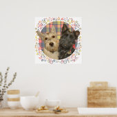 Wheaten & Black Scott auf Tartan Poster (Küche)