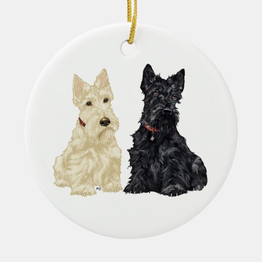 Wheaten & Black Scottie Dog Ornament (Vorne)
