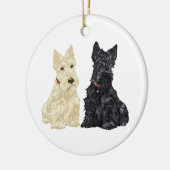 Wheaten & Black Scottie Dog Ornament (Links)