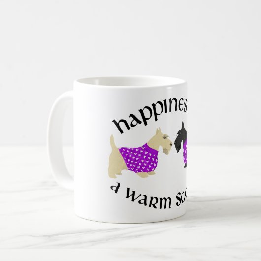 Wheaten & Black Scottie Happy Kaffeetasse (Vorderseite Links)