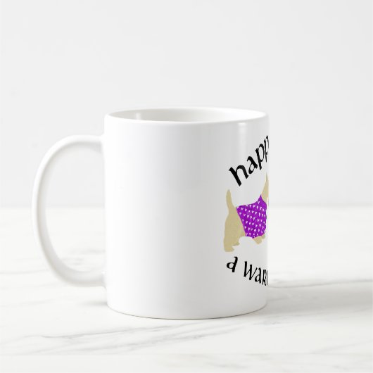 Wheaten & Black Scottie Happy Kaffeetasse (Links)